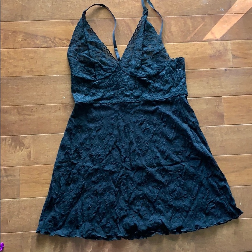 Black lace nightie/chemise- M/L